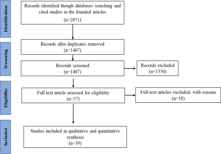 Figure 1. PRISMA flow diagram for included studies in the review * The process of selecting and refining jri_articles ultimately led to a final set of 39 included jri_articles