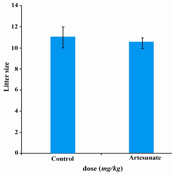 Figure 5 Effects of artesunate administration on litter size