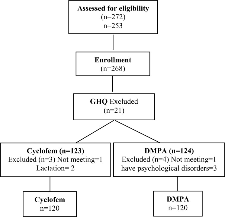 Figure 1 Flow diagram showing numbers of women in each group